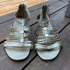 Dexflex gold wedge sandals